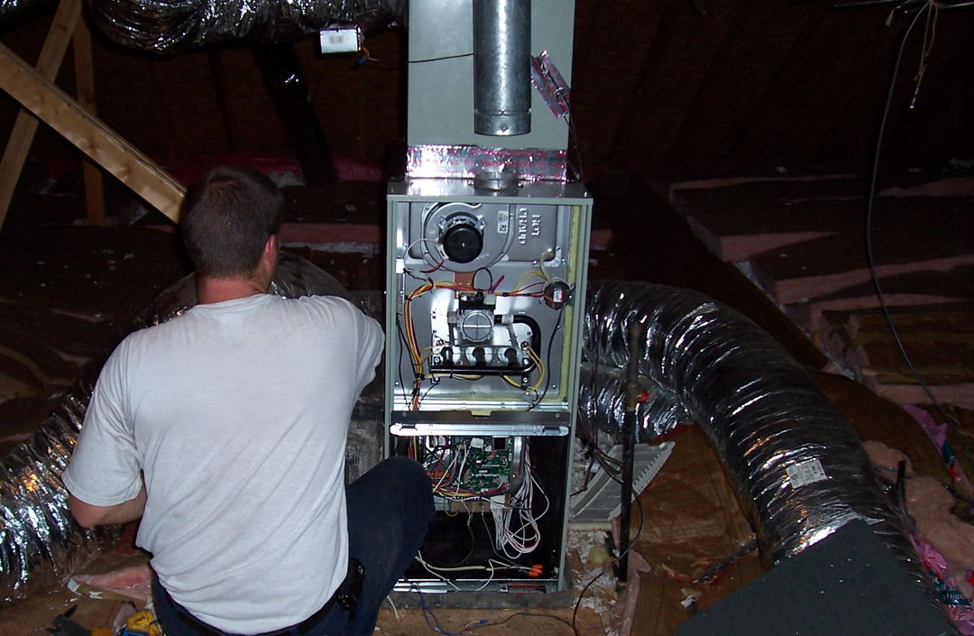 Heating-Installation-Service heating installation in attic